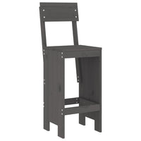 Set Bar da Giardino 3 pz Grigio in Legno Massello di Pino