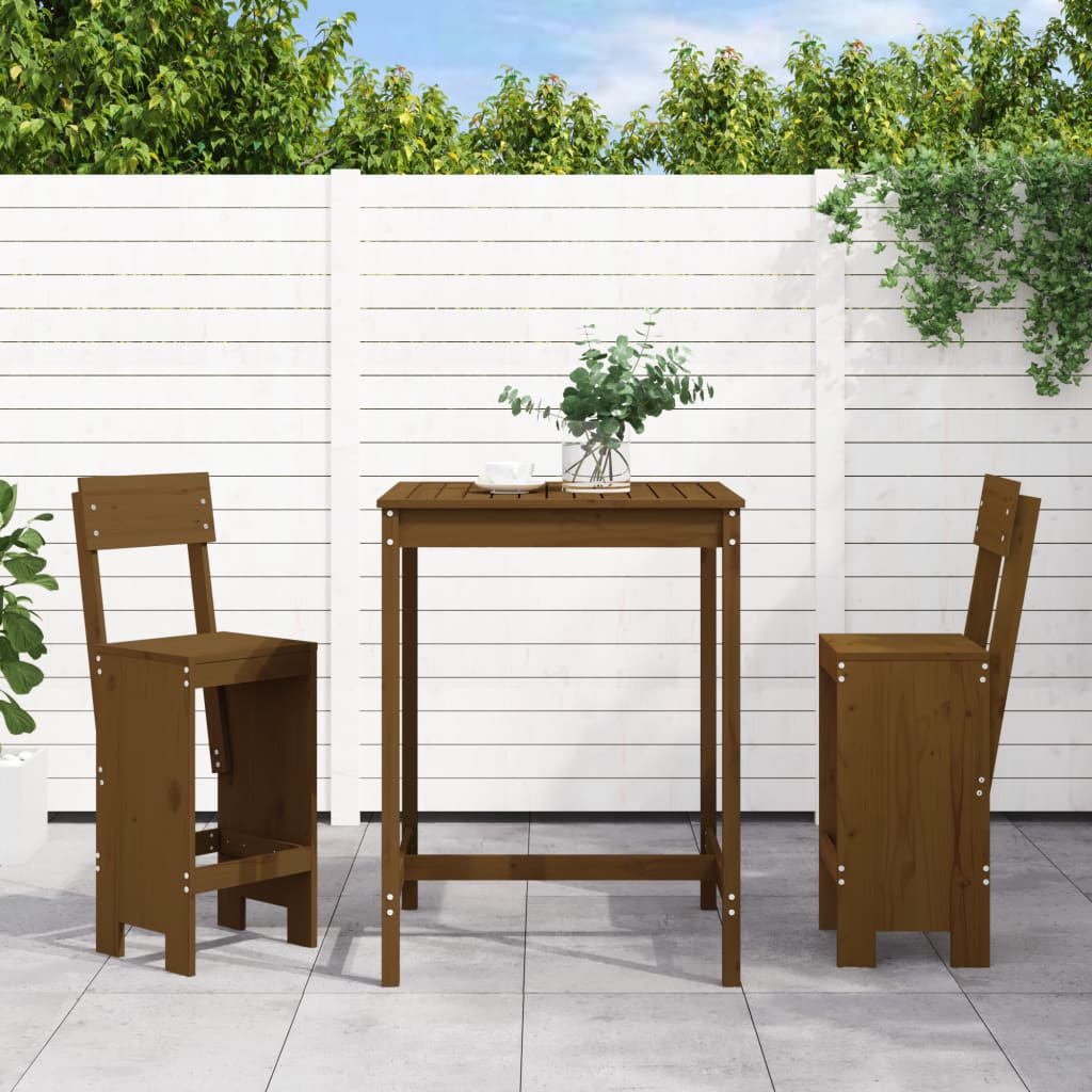 Set Bar da Giardino 3 pz ambra in Legno Massello di Pino 3157796