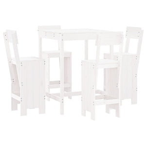 Set Bar da Giardino 5 pz Bianco in Legno Massello di Pino 3157800