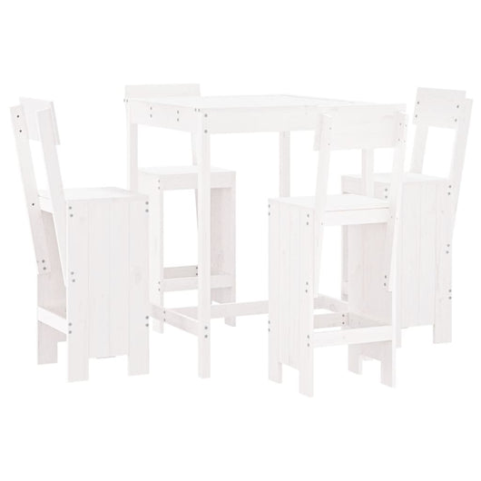 Set Bar da Giardino 5 pz Bianco in Legno Massello di Pino 3157800