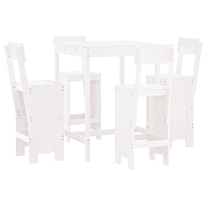 Set Bar da Giardino 5 pz Bianco in Legno Massello di Pino 3157800