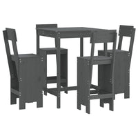 Set Bar da Giardino 5 pz Grigio in Legno Massello di Pino 3157801