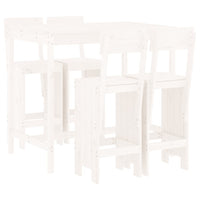 Set Bar da Giardino 5 pz Bianco in Legno Massello di Pinocod mxl 131620