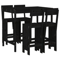 Set Bar da Giardino 5 pz Nero in Legno Massello di Pinocod mxl 83709