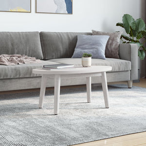 Piano Tavolo Bianco 70x35x2,5cm in Legno Massello di Pino Ovale 824316