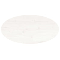 Piano Tavolo Bianco 70x35x2,5cm in Legno Massello di Pino Ovale 824316