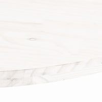 Piano Tavolo Bianco 80x40x2,5cm in Legno Massello di Pino Ovale 824321