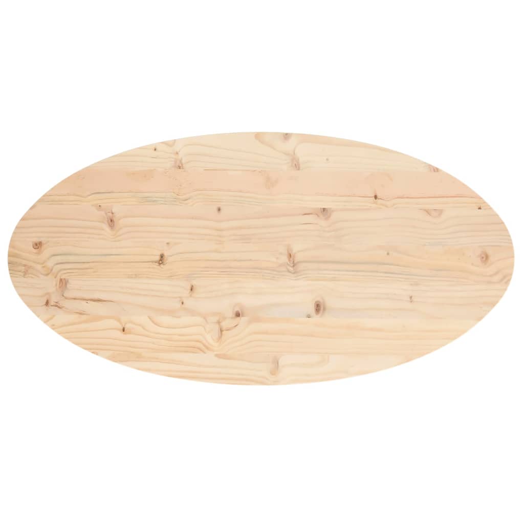 Piano del tavolo 90x45x2,5 cm in legno massello di pino ovale 824325