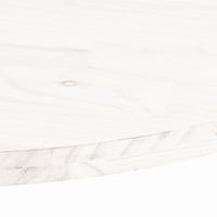 Piano Tavolo Bianco 100x50x2,5 cm Legno Massello di Pino Ovale 824331