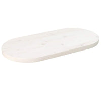 Piano Tavolo Bianco 70x35x2,5cm in Legno Massello di Pino Ovalecod mxl 72137