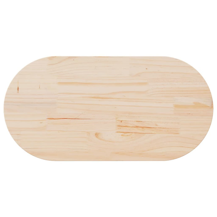 Piano Tavolo 110x55x2,5 cm in Legno Massello di Pino Ovale