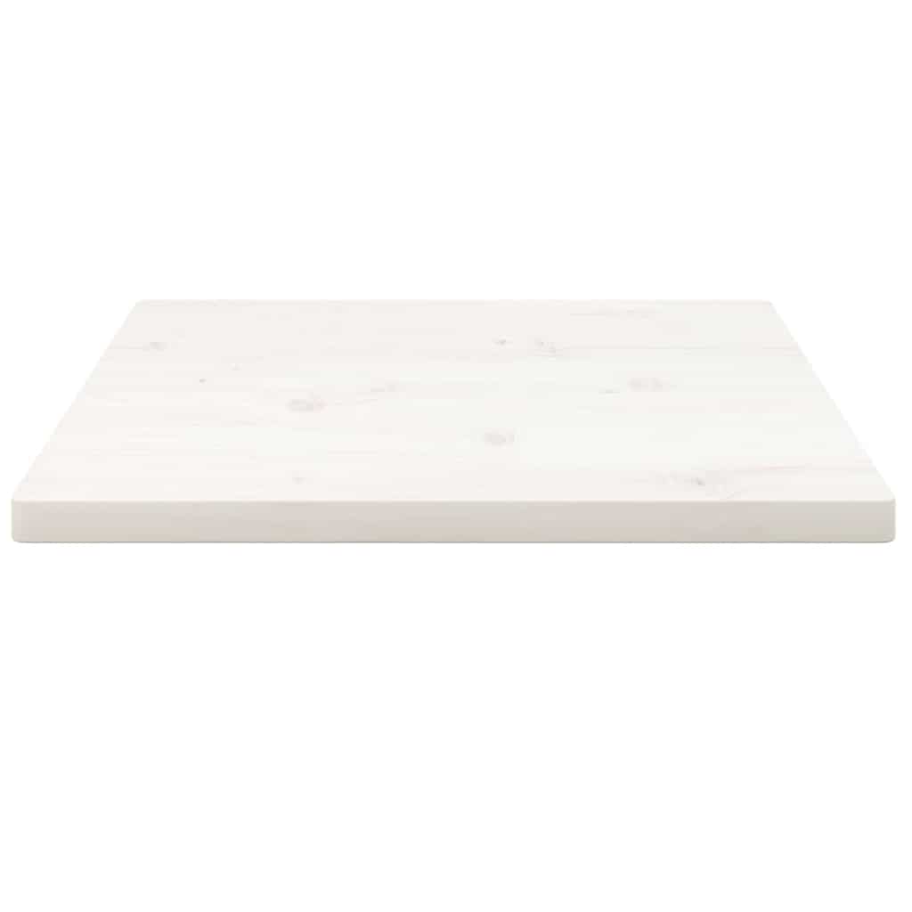 Piano Tavolo Bianco 40x40x2,5cm Legno Massello di Pino Quadrato 824371