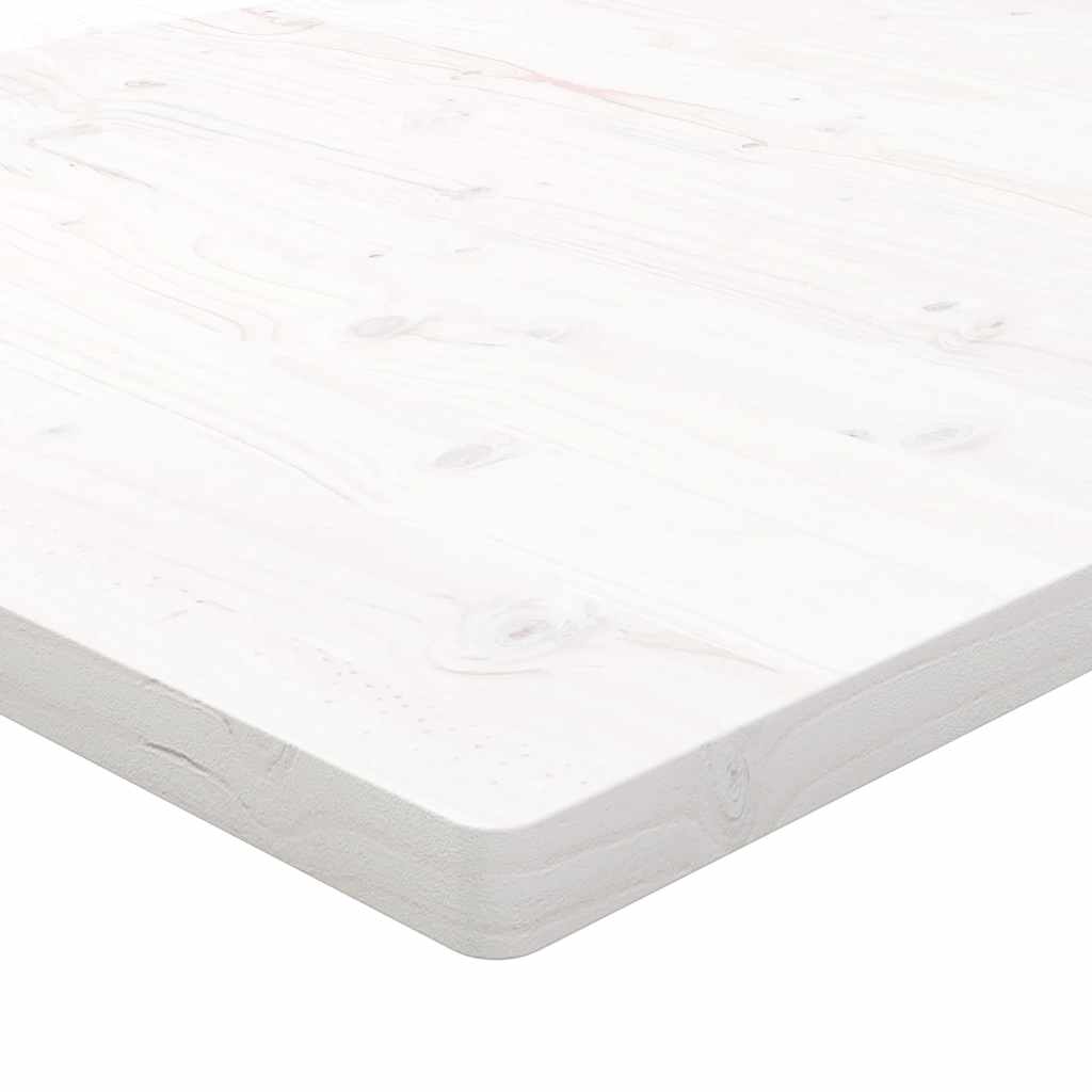 Piano Tavolo Bianco 40x40x2,5cm Legno Massello di Pino Quadrato 824371