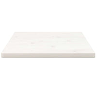 Piano Tavolo Bianco 50x50x2,5cm Legno Massello di Pino Quadrato 824376