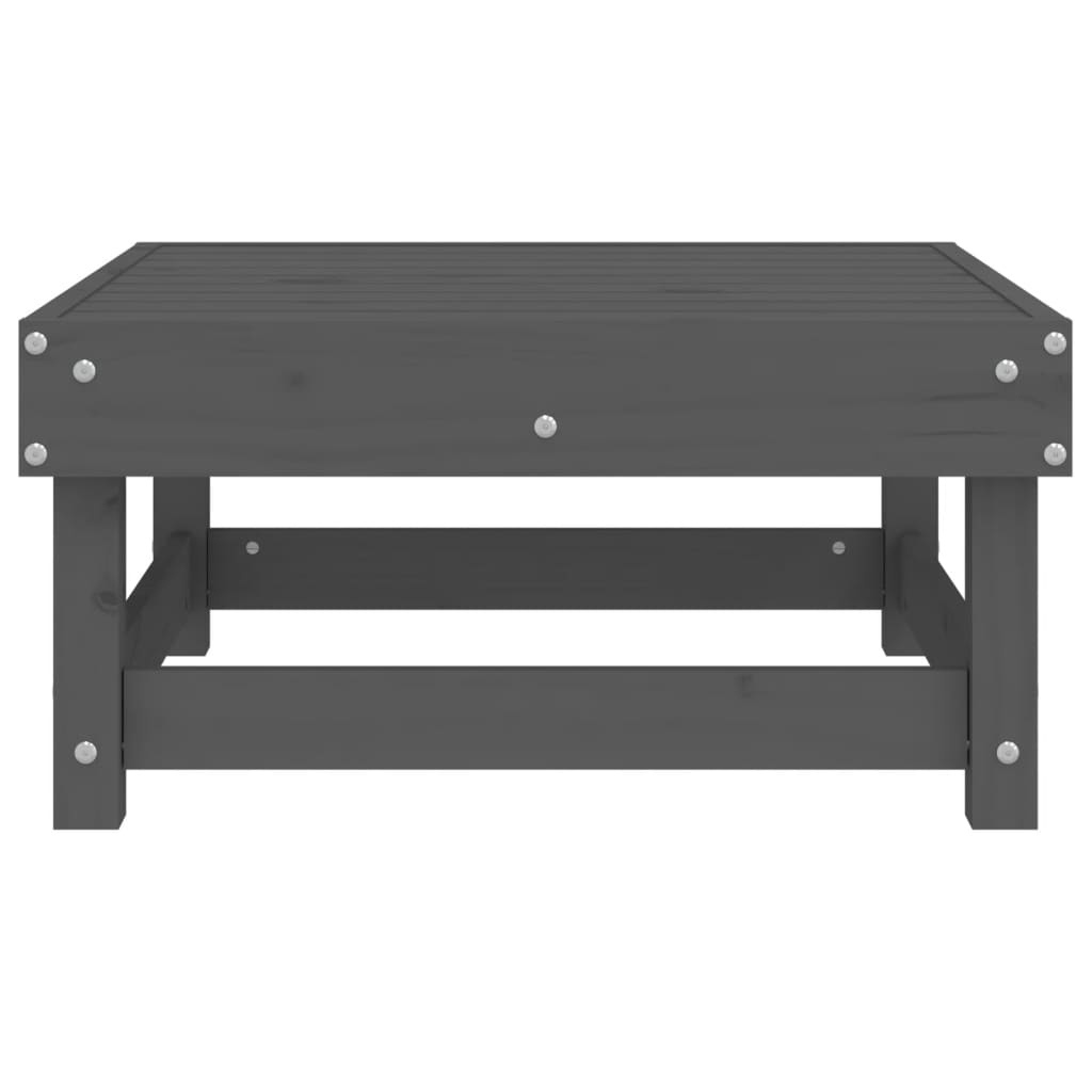 Poggiapiedi da Giardino Grigio in Legno Massello di Pino 825382