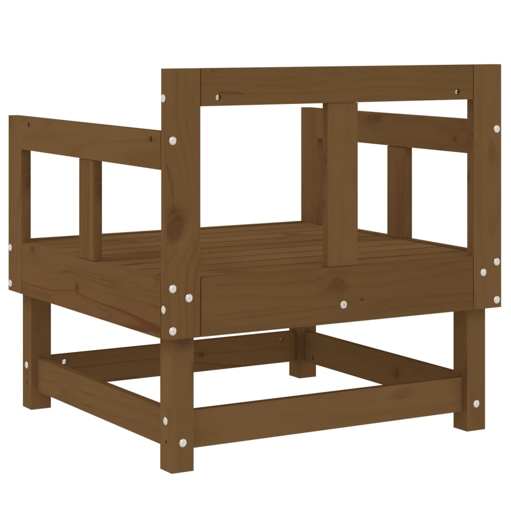 Sedie da Giardino 2 pz Marrone Ambra in Legno Massello di Pino 825390