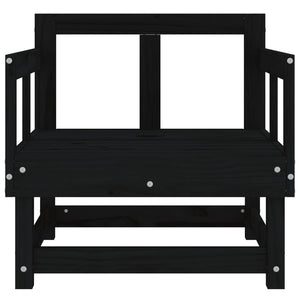 Sedie da Giardino 2 pz Nere in Legno Massello di Pino