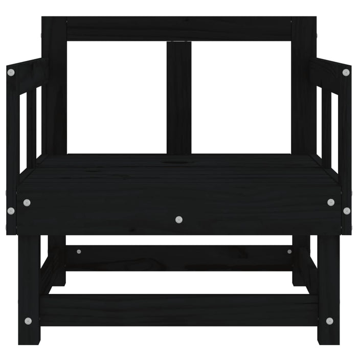 Sedie da Giardino 2 pz Nere in Legno Massello di Pino 825391