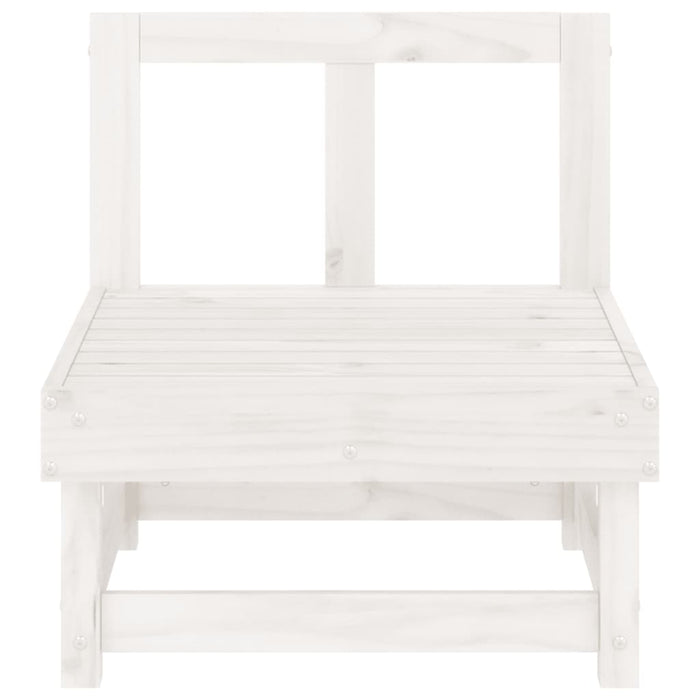 Divani Centrali da Giardino 2 pz Bianchi Legno Massello di Pino 825402
