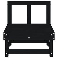 Divani Centrali da Giardino 2 pz Neri in Legno Massello di Pino 825405