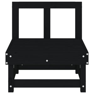 Divani Centrali da Giardino 2 pz Neri in Legno Massello di Pino 825405