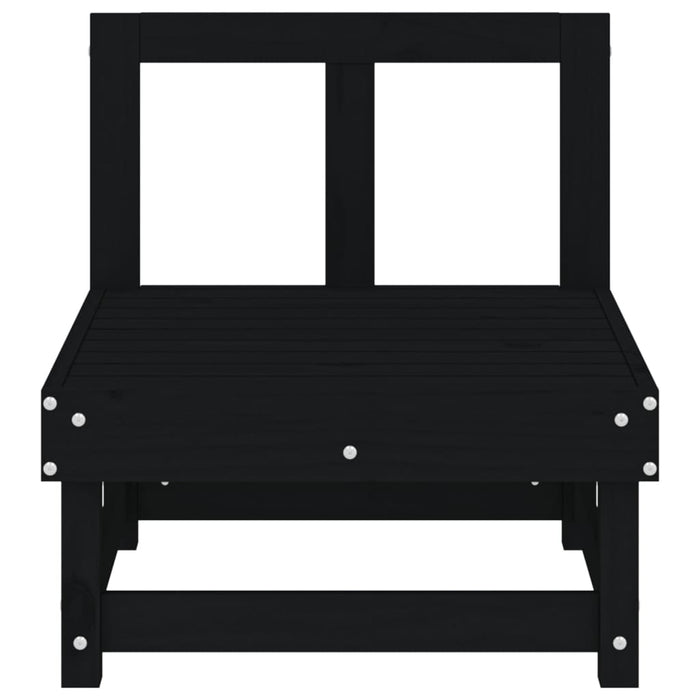 Divani Centrali da Giardino 2 pz Neri in Legno Massello di Pino 825405