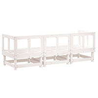 Set Salotto da Giardino 3 pz Bianco in Legno Massello di Pino 825416