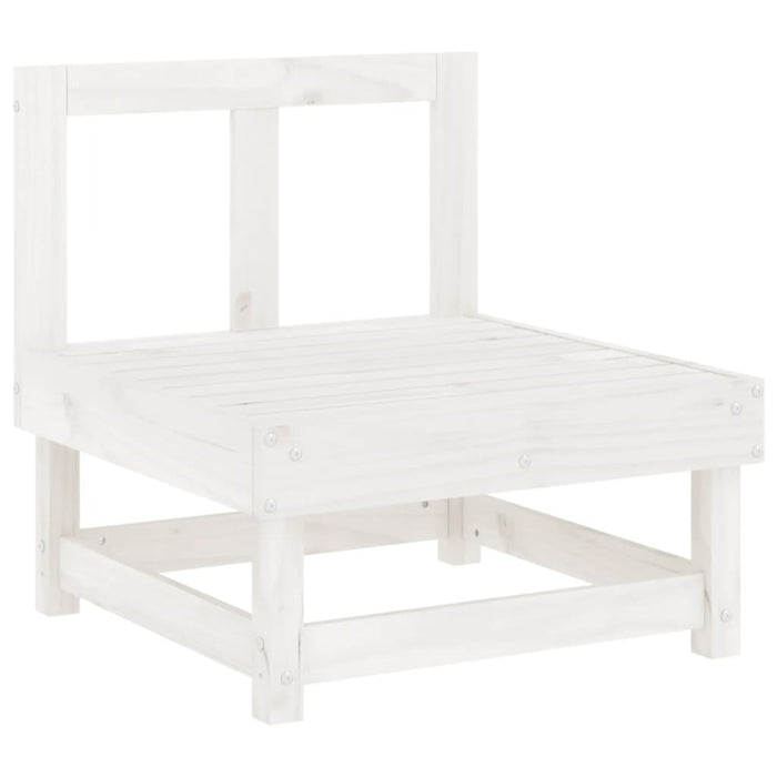 Set Salotto da Giardino 3 pz Bianco in Legno Massello di Pino 825416