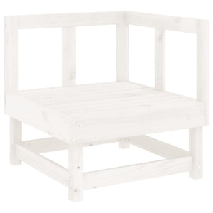 Set Salotto da Giardino 3 pz Bianco in Legno Massello di Pino 825416