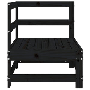 Divano Angolare da Giardino Nero in Legno Massello di Pino 825475