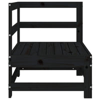 Divano Angolare da Giardino Nero in Legno Massello di Pino 825475