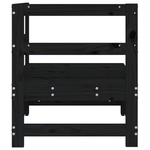 Divano Angolare da Giardino Nero in Legno Massello di Pino 825475