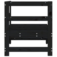 Divano Angolare da Giardino Nero in Legno Massello di Pino 825475