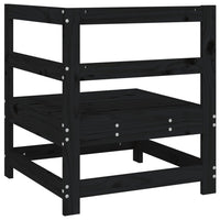 Divano Angolare da Giardino Nero in Legno Massello di Pino 825475