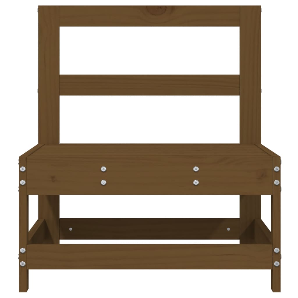 Divano Centrale da Giardino Marrone Ambra Legno Massello Pino