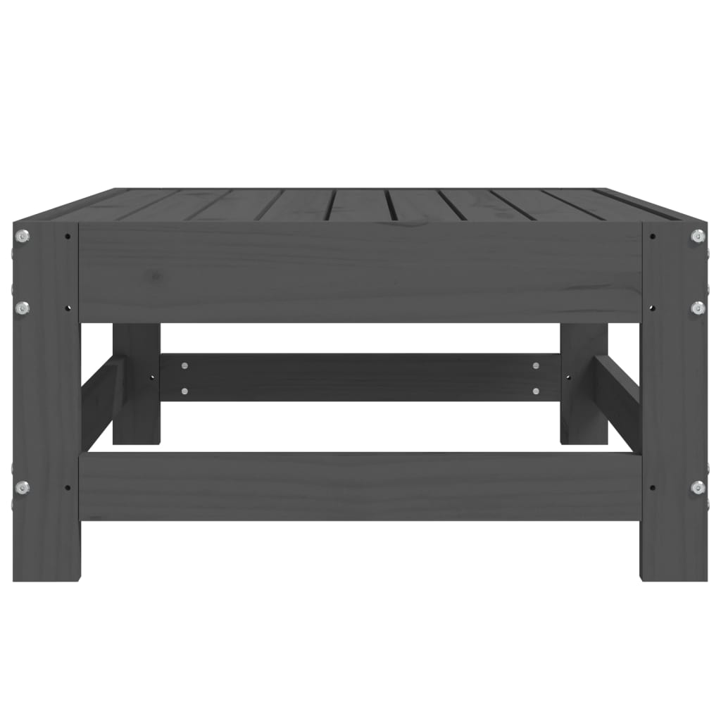 Poggiapiedi da Giardino Grigio in Legno Massello di Pino 825487