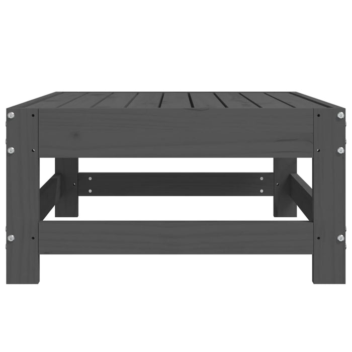 Poggiapiedi da Giardino Grigio in Legno Massello di Pino 825487