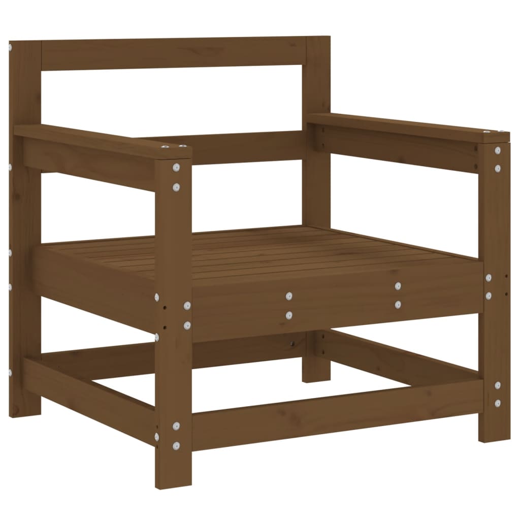 Sedie da Giardino 2 pz Marrone Ambra in Legno Massello di Pino 825495