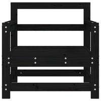 Sedie da Giardino 2 pz Nere in Legno Massello di Pino 825496