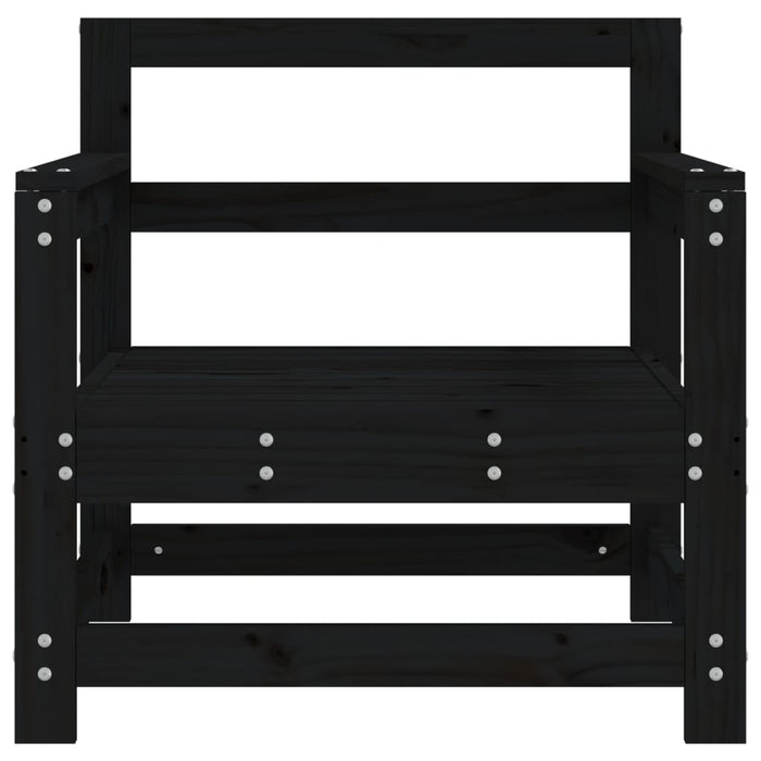 Sedie da Giardino 2 pz Nere in Legno Massello di Pino 825496