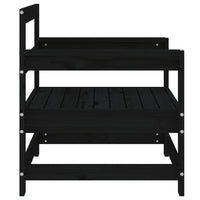 Sedie da Giardino 2 pz Nere in Legno Massello di Pino 825496