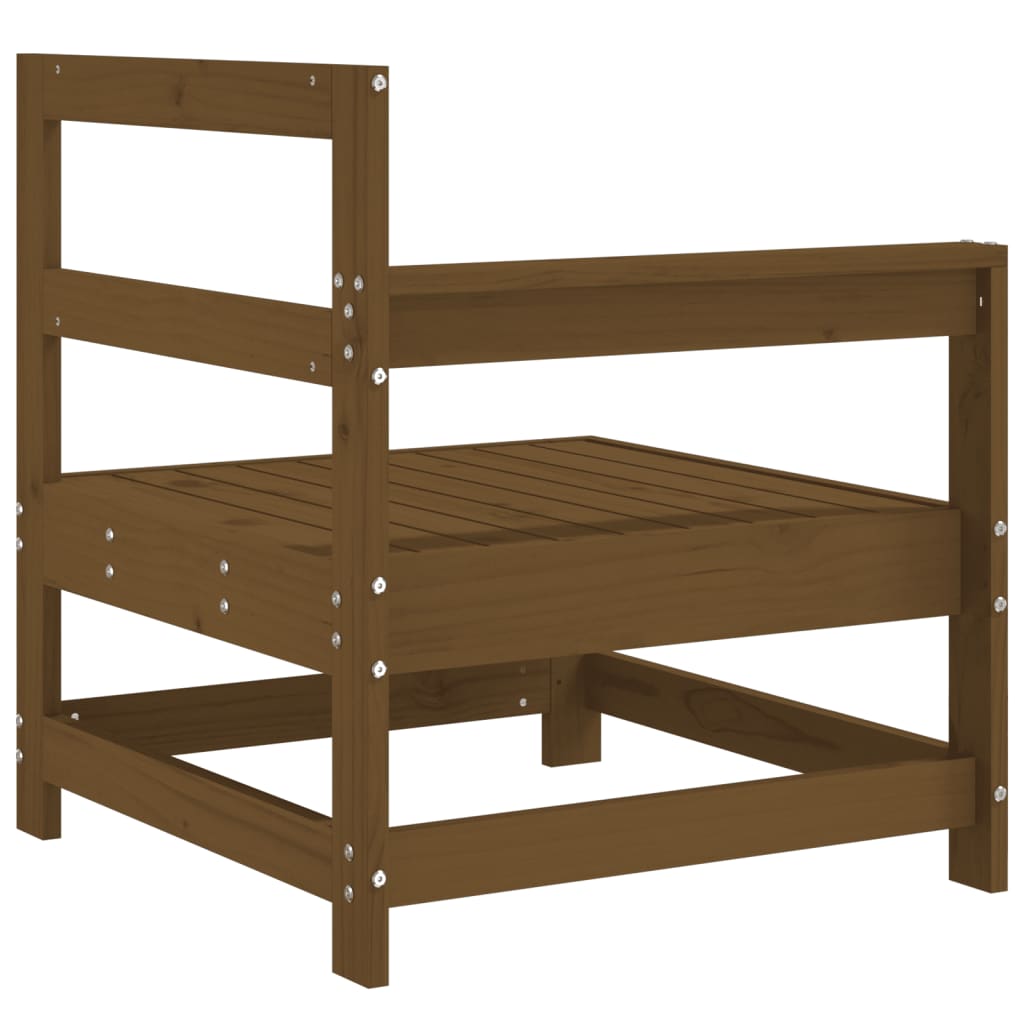 Divano Angolare Marrone Ambra in Legno Massello di Pino 825502