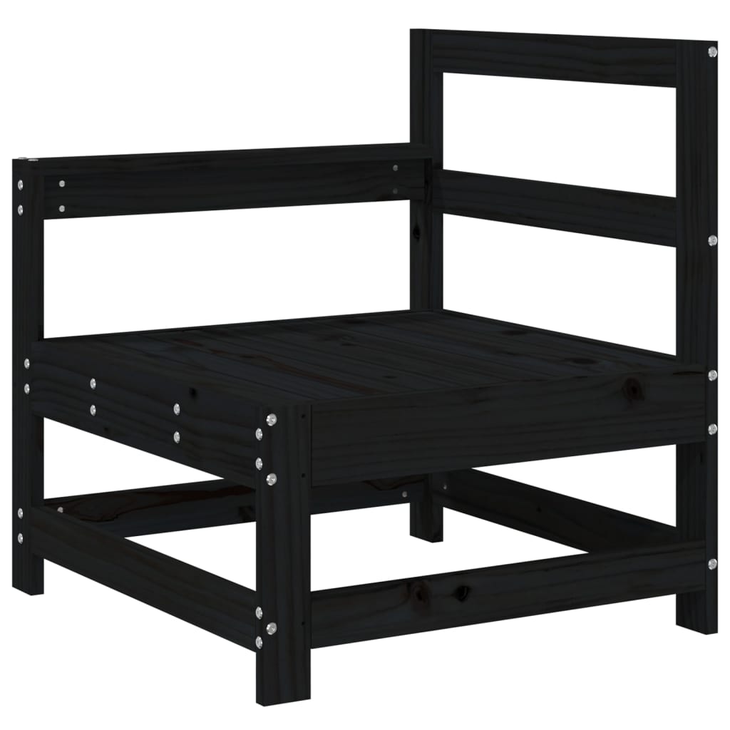 Divani Angolari da Giardino 2 pz Neri in Legno Massello di Pino 825510