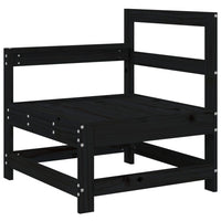 Divani Angolari da Giardino 2 pz Neri in Legno Massello di Pino 825510