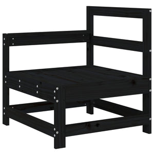 Divani Angolari da Giardino 2 pz Neri in Legno Massello di Pino 825510