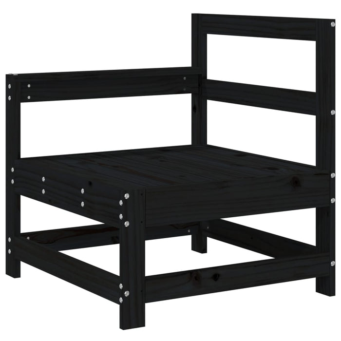 Divani Angolari da Giardino 2 pz Neri in Legno Massello di Pino 825510