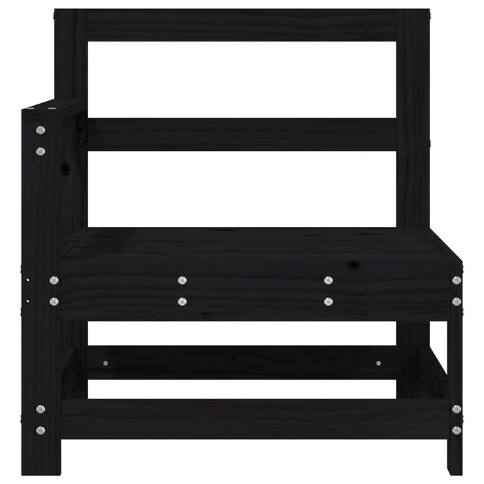 Divani Angolari da Giardino 2 pz Neri in Legno Massello di Pino 825510