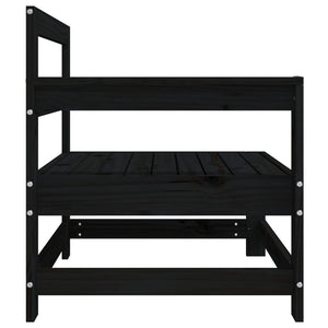 Divani Angolari da Giardino 2 pz Neri in Legno Massello di Pino 825510