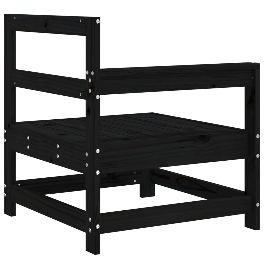 Divani Angolari da Giardino 2 pz Neri in Legno Massello di Pino 825510