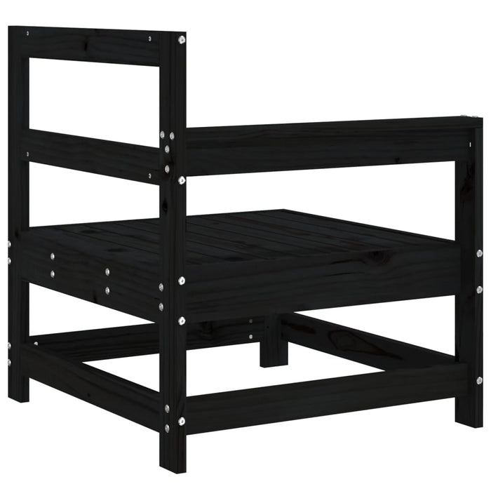 Divani Angolari da Giardino 2 pz Neri in Legno Massello di Pino 825510